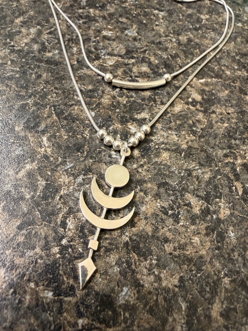 Silver Moon Phase Pendant Necklace - Elegant Women's Jewelry